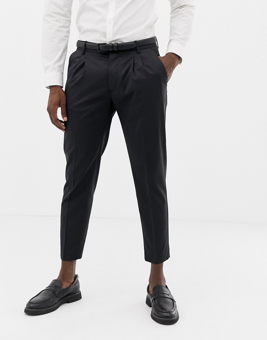 United Colors Of Benetton slim fit pleat front suit trousers in grey