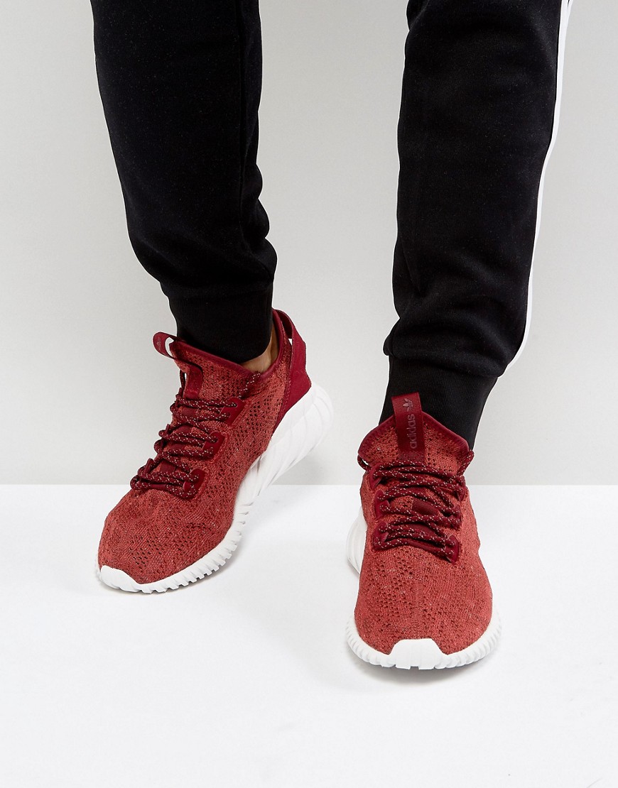 adidas tubular doom sock primeknit burgundy mens shoes