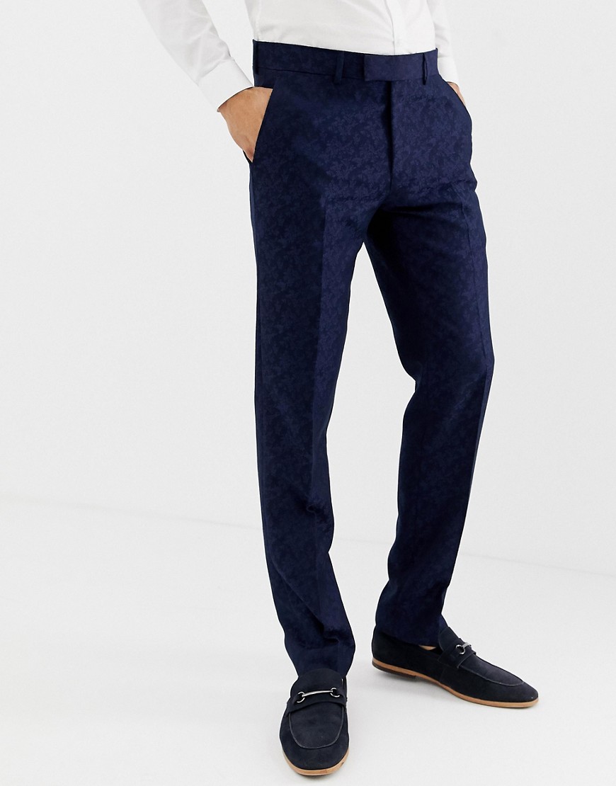 Farah Hookstone party skinny suit trousers in floral jacquard