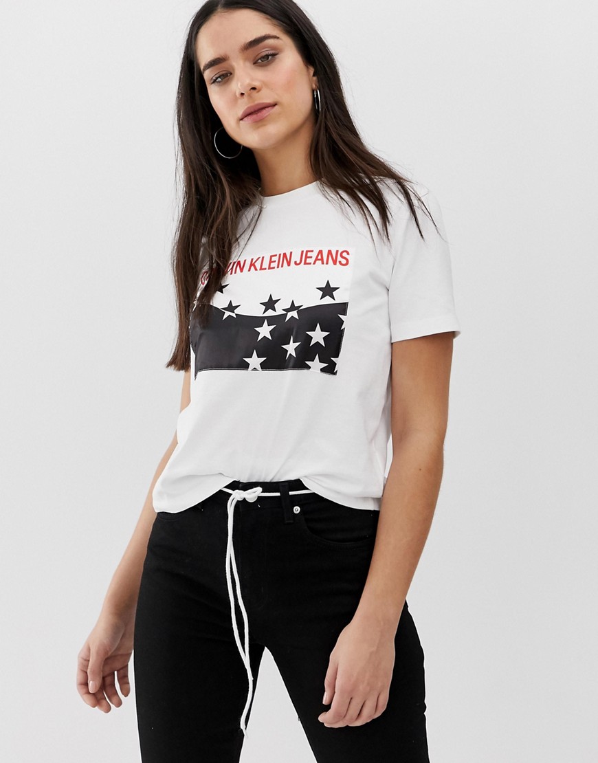 Calvin Klein Jeans star print logo t shirt