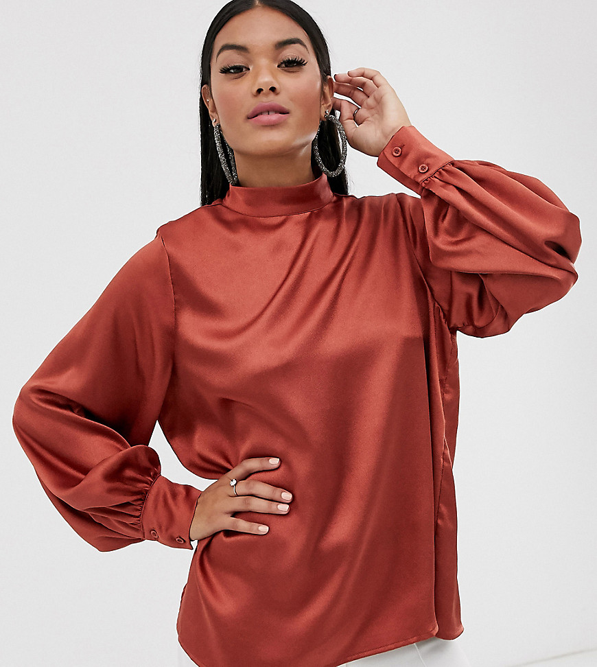 Pretty Lavish high neck top with balloon sleeves
