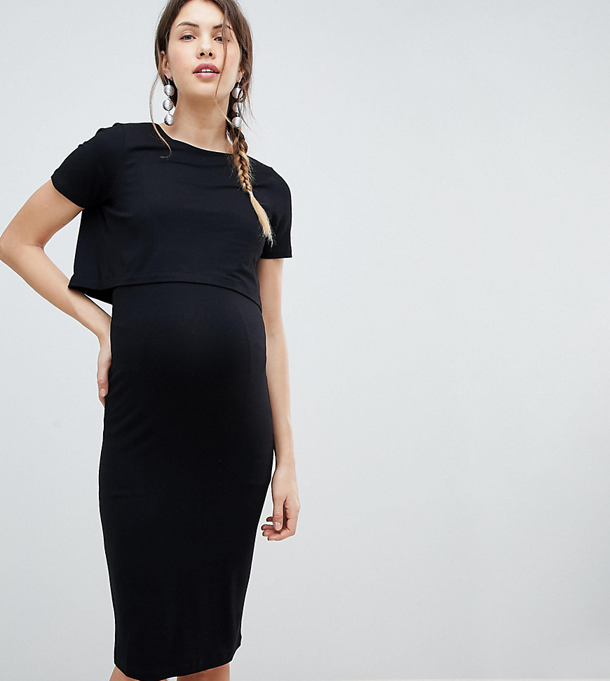 ASOS DESIGN Maternity Nursing double layer bodycon dress