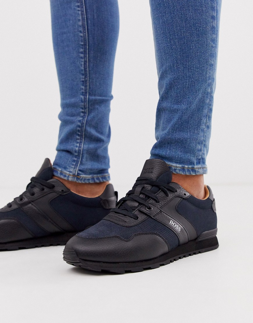 BOSS Parkour logo trainers in navy