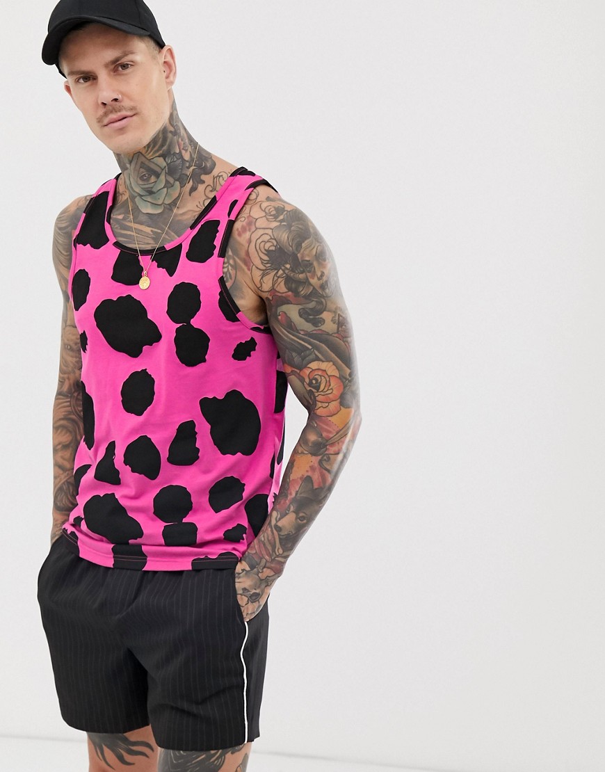 Another Influence vest in animal cow print