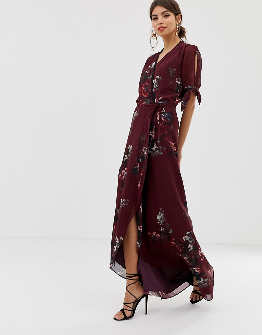 Hope & Ivy floral print wrap dress