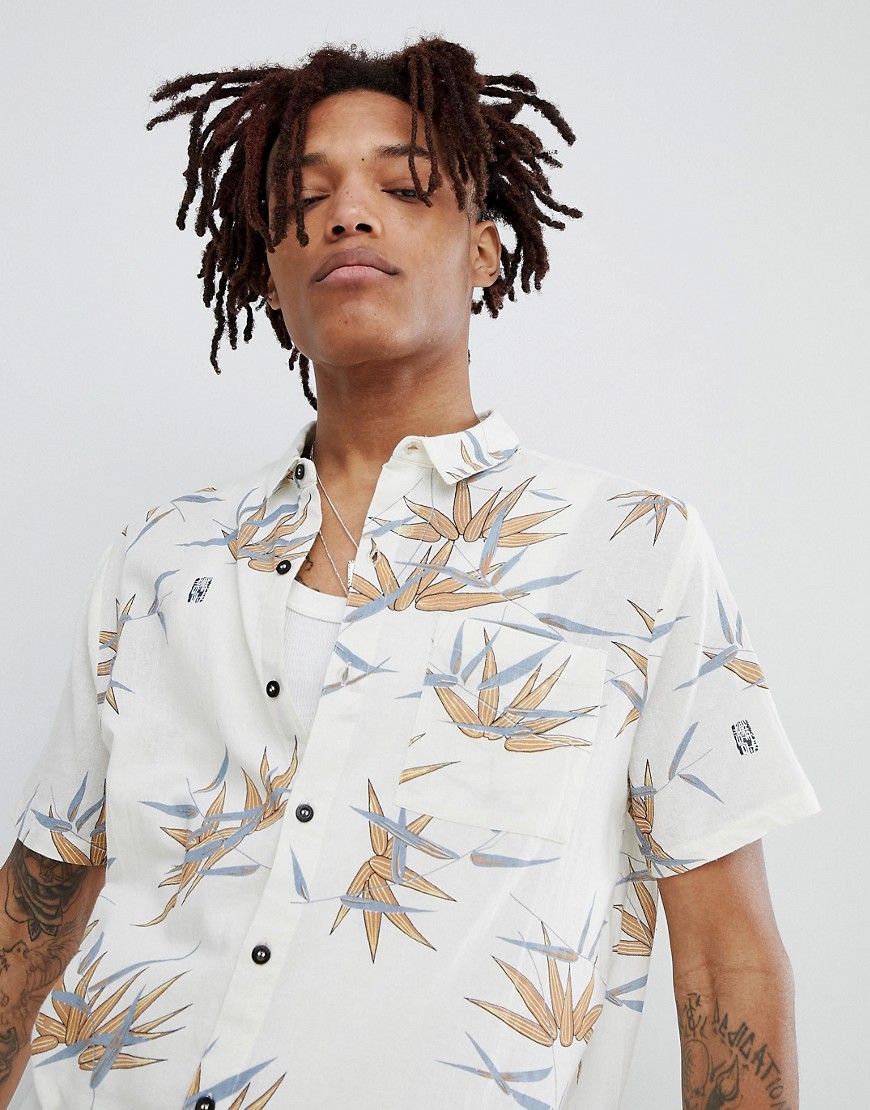 Rollas bon short sleeve shirt tropical bamboo print