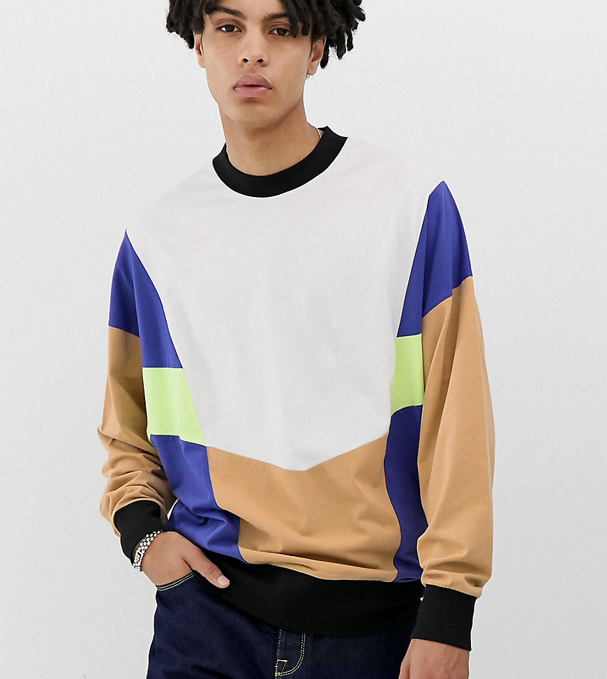 COLLUSION colour blocked long sleeve t-shirt