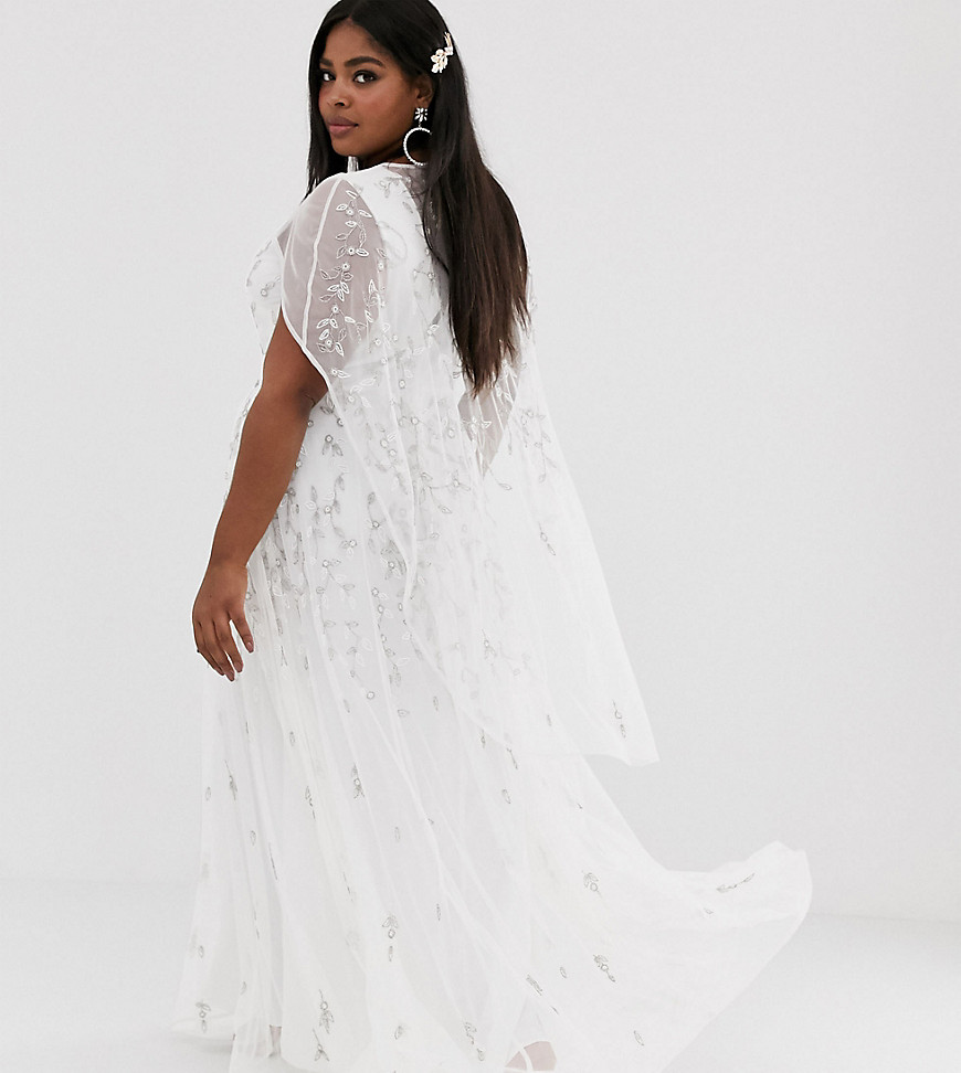 ASOS EDITION Curve embellished cape wedding dress