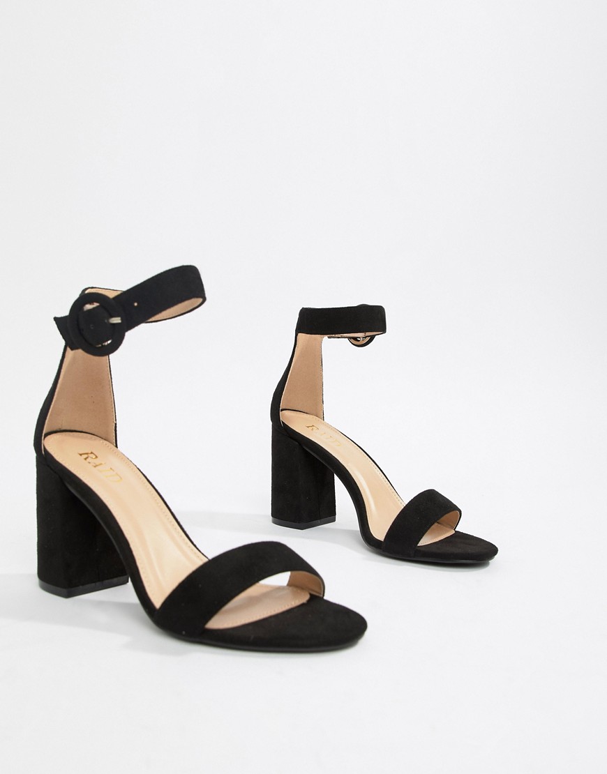 RAID Genna black block heeled sandals
