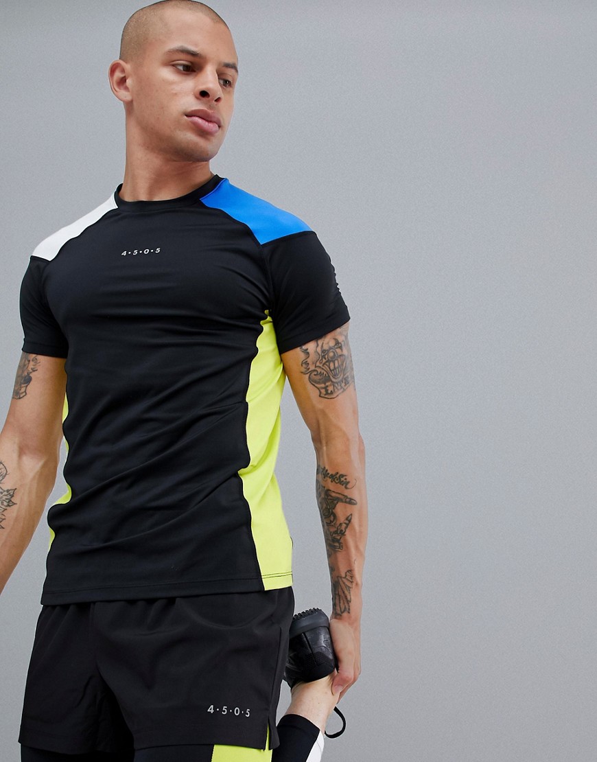 ASOS 4505 training muscle t-shirt with colour block cut & sew