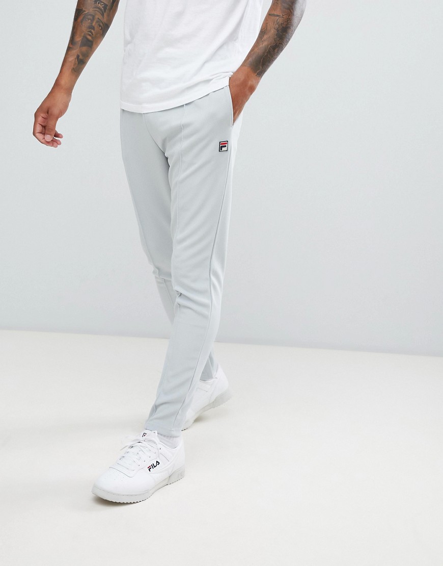 Fila White Line Slim Leg Joggers With Pin Tuck In Grey - Grey
