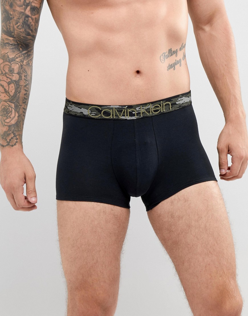 Calvin Klein trunks with camo waistband
