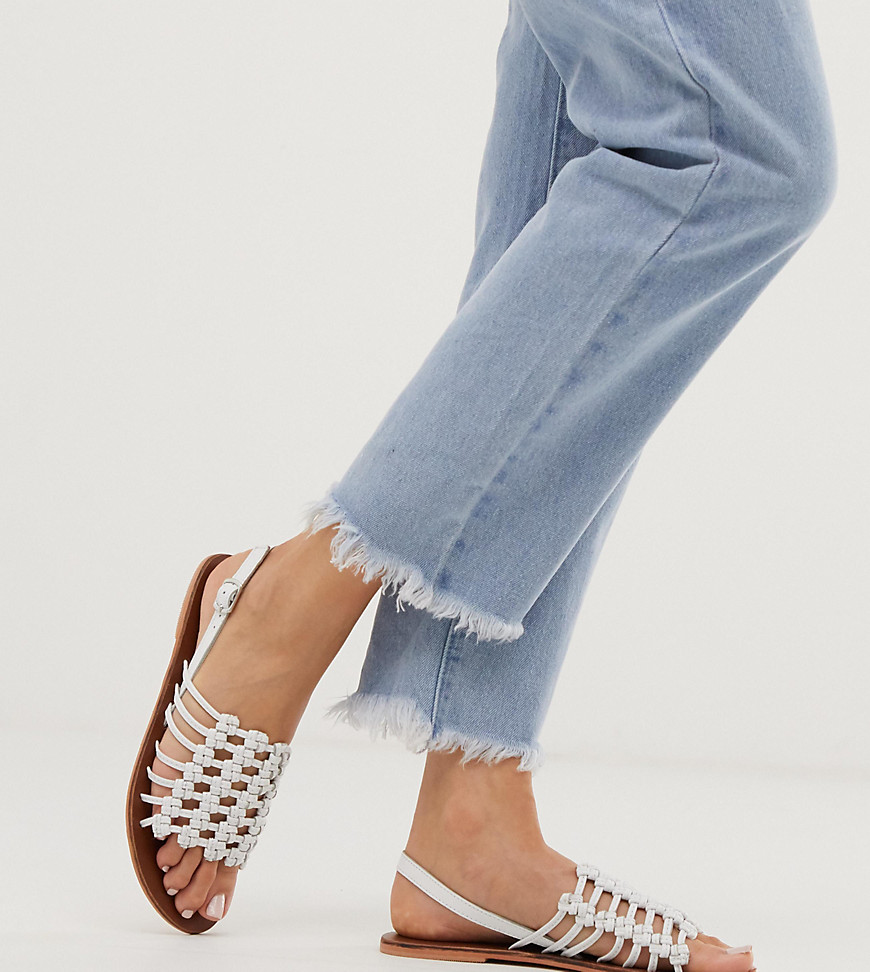 Warehouse knotted detail sandal in white