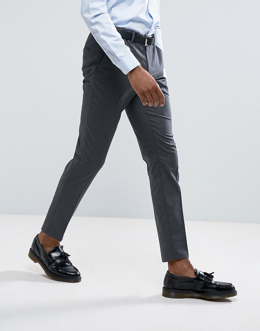 Selected Homme Skinny Smart Trousers with Stretch - Grey
