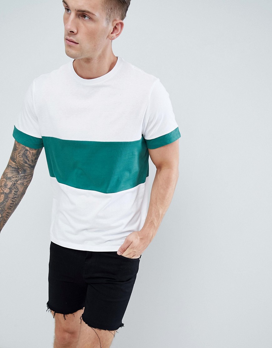 New Look colourblock t-shirt in green - Bright green