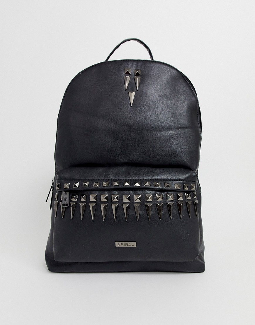 Spiral Black Label backpack with stud detailing