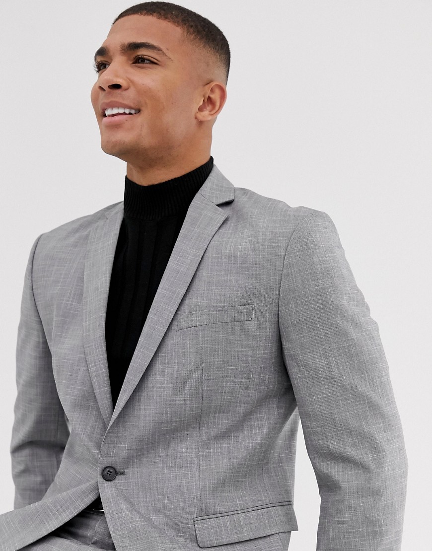 Selected Homme skinny suit jacket in grey