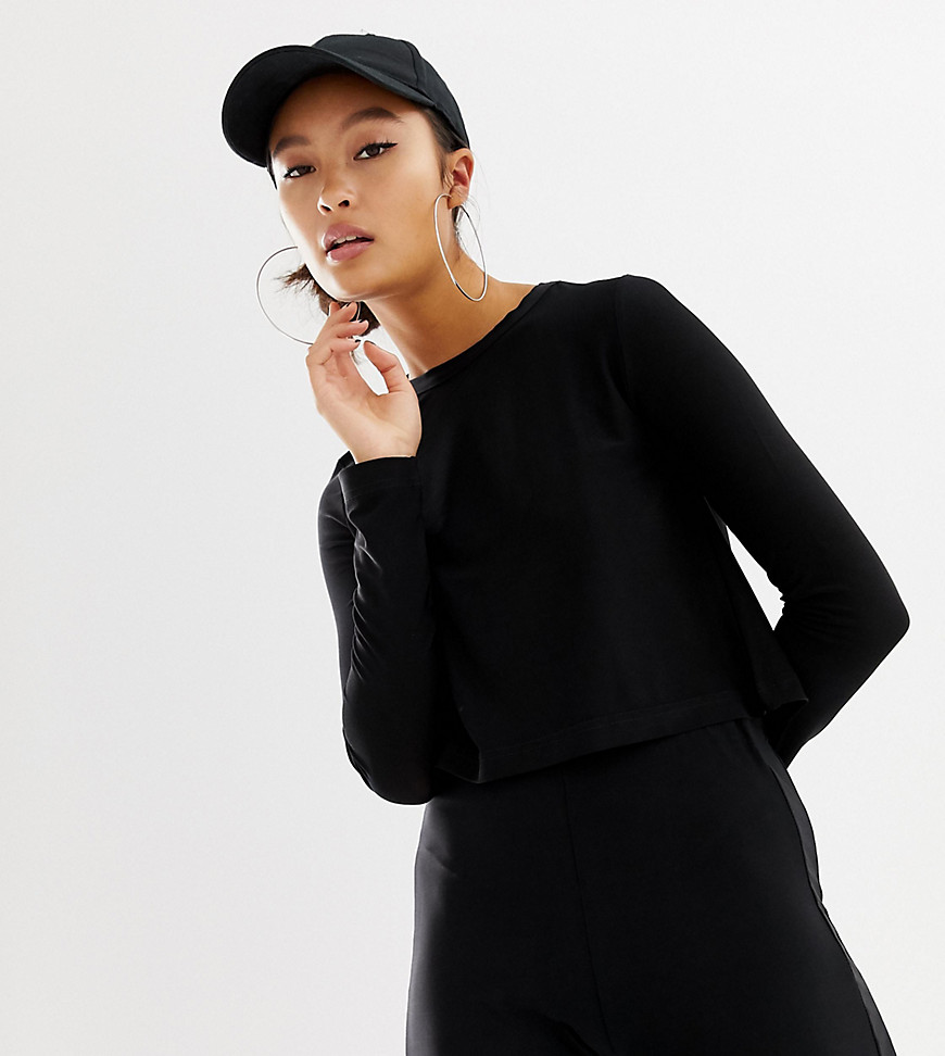 COLLUSION boxy long sleeve slinky top