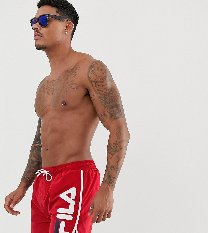 Fila runner swimshorts with logo in red