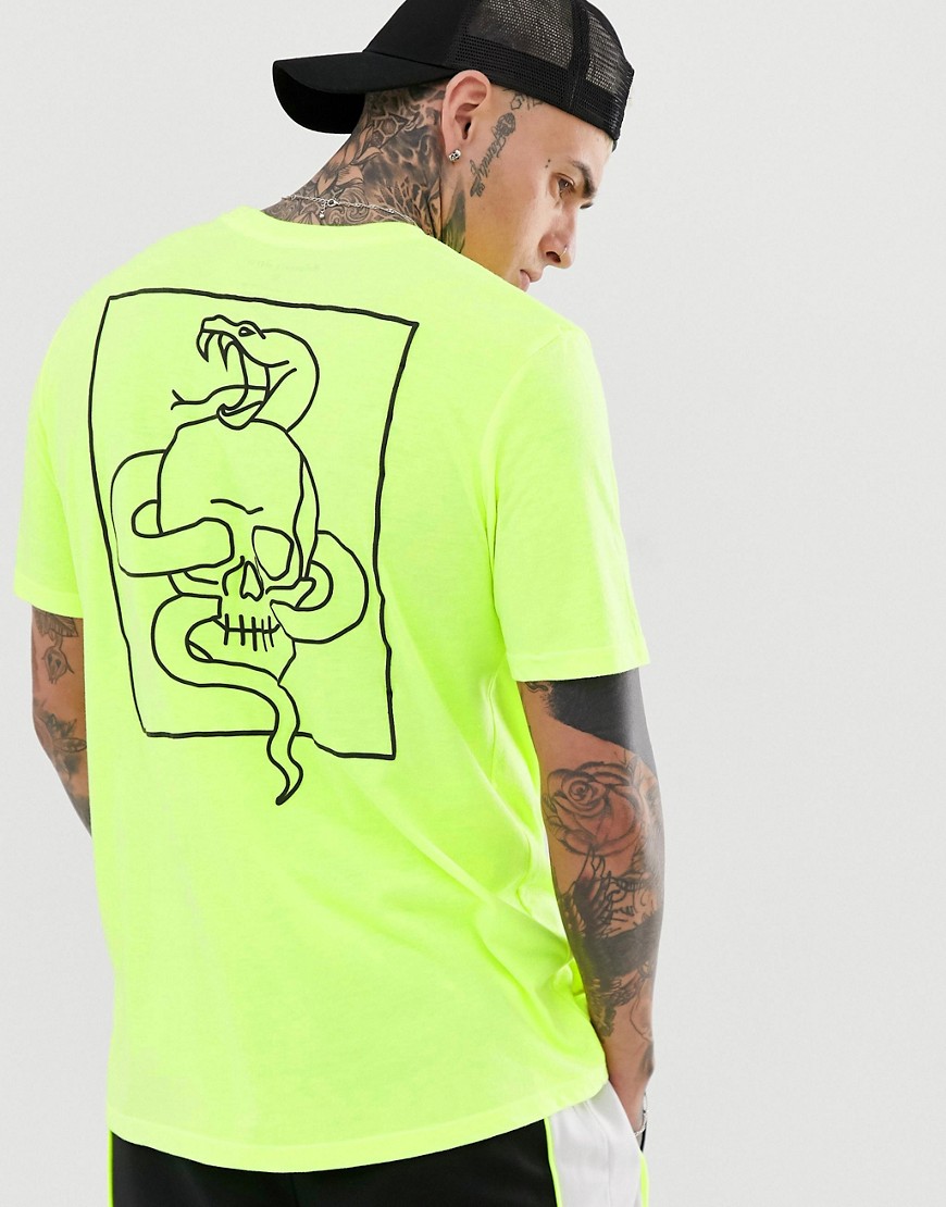 Bolongaro Trevor neon snake skull back print t-shirt