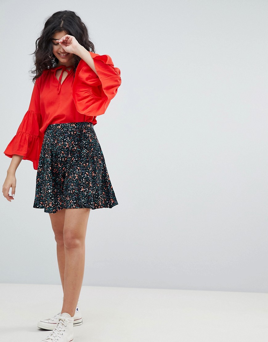 Weekday skater skirt with tapestry print