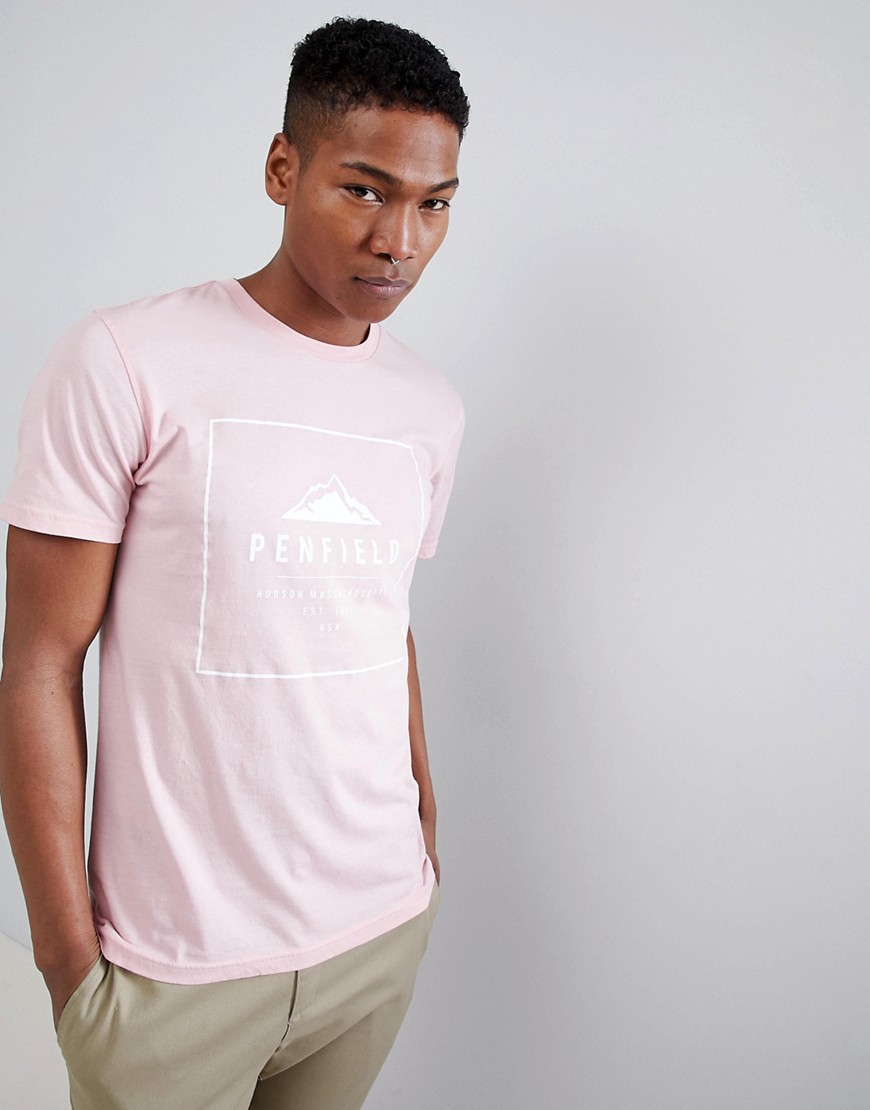 Penfield Alcala Box Logo T-Shirt in Pink