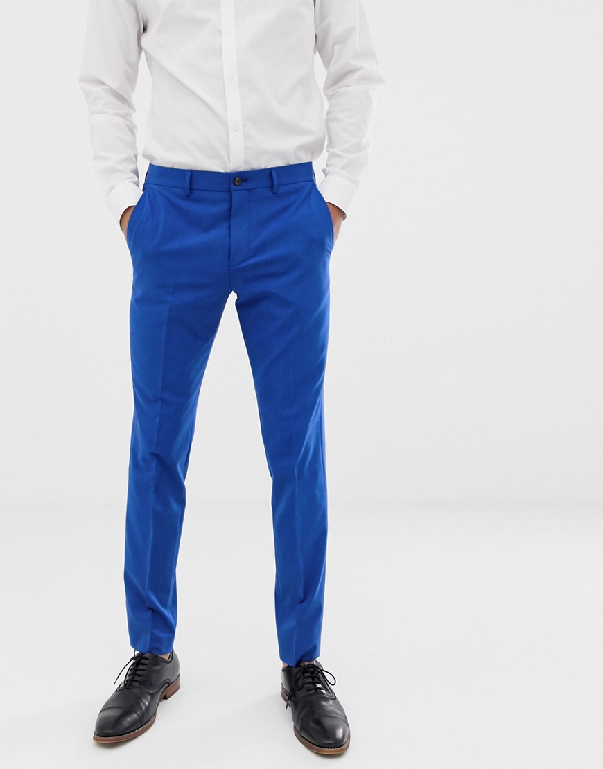 Jack & Jones Premium stretch slim suit trousers in electric blue
