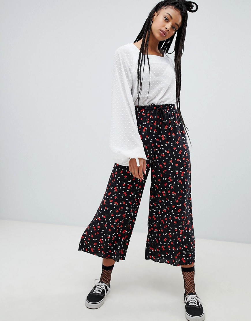 Nobody's Child wide leg trousers in ditsy floral