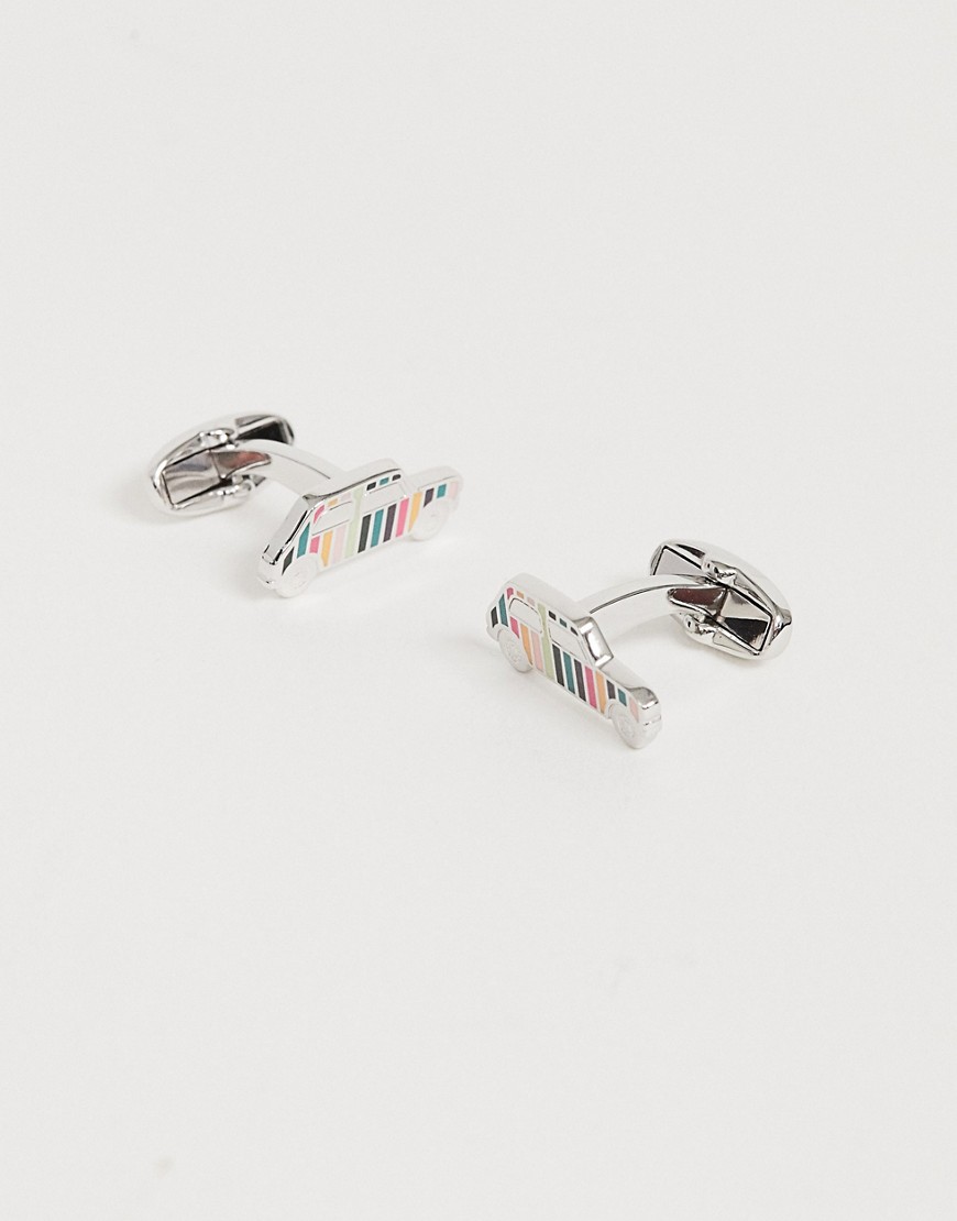 Paul Smith classic stripe mini cufflinks in silver