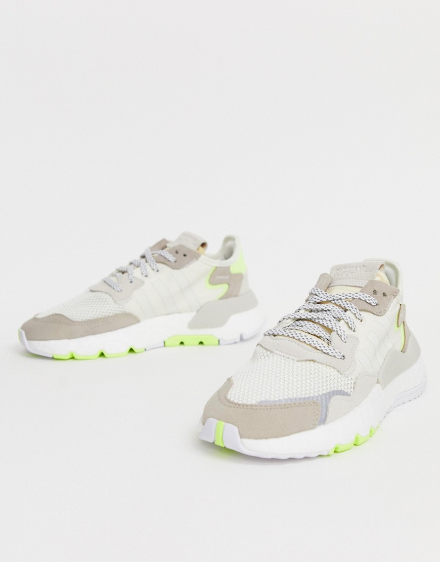 adidas Originals off white and yellow Nite Jogger trainers