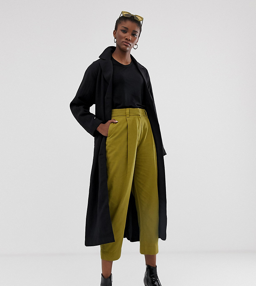 Weekday tailored trousers in olive