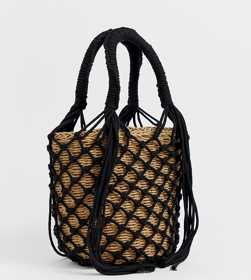 My Accessories London Exclusive woven straw grab bag bag