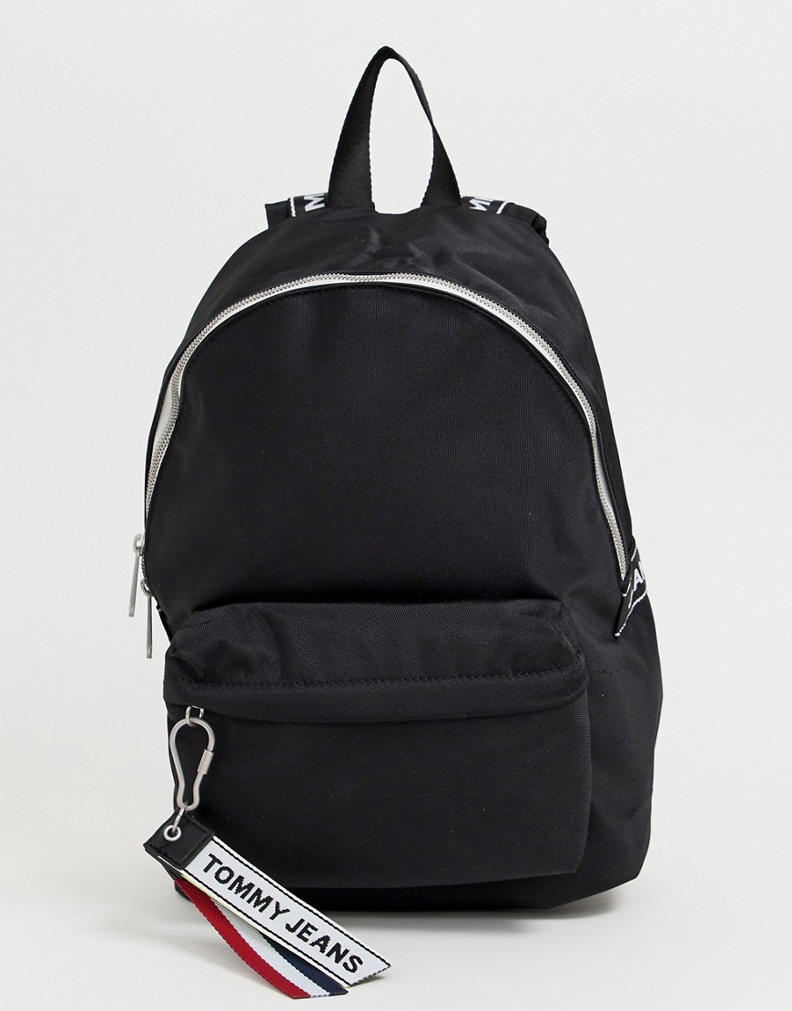 Tommy Jeans detachable logo tassel backpack in black