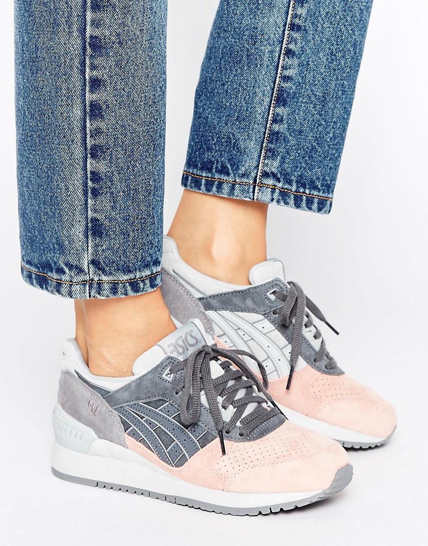ASICS SUEDE GEL-RESPECTOR SNEAKERS IN GRAY & PINK - GRAY,H720L9797