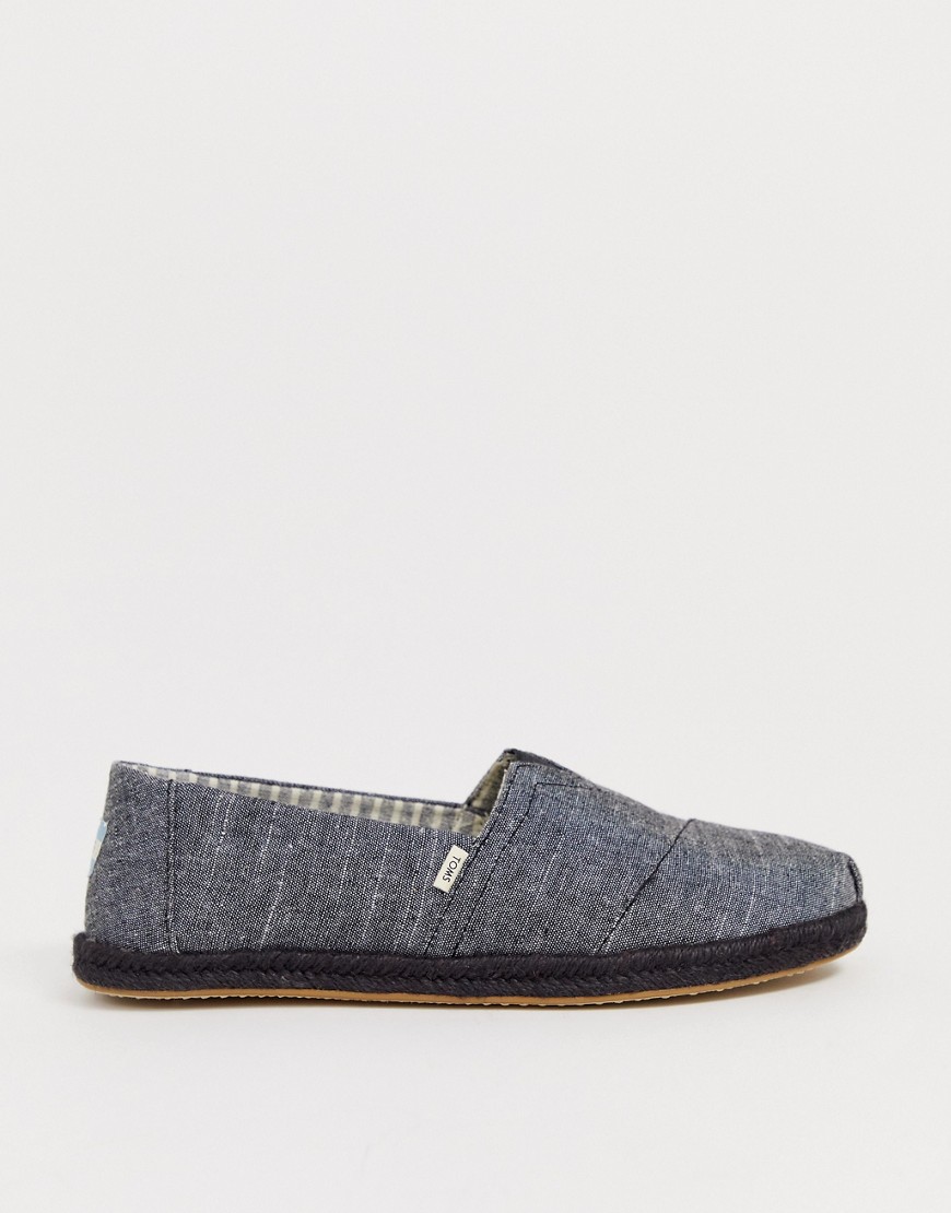 Toms Espadrilles In Black Chambray