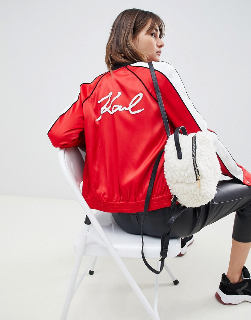 Karl Lagerfeld varsity jacket with embellished logo