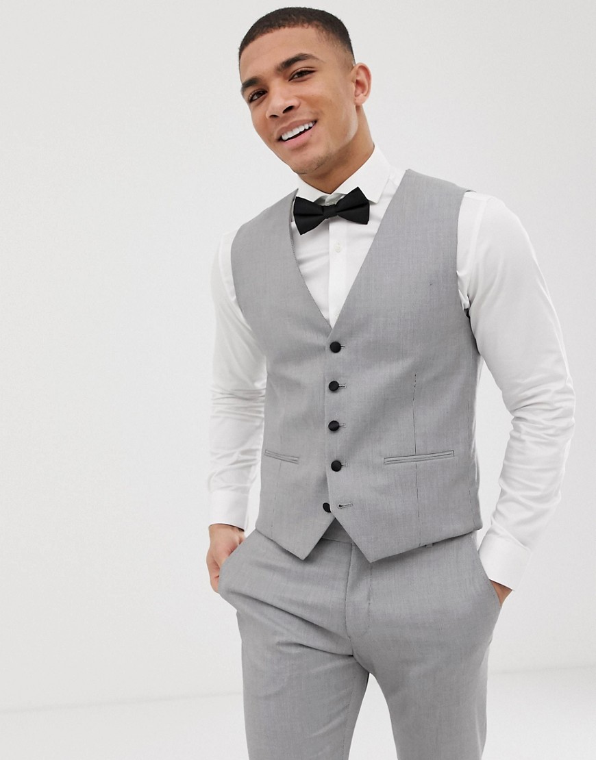 Selected Homme slim suit waistcoat in grey