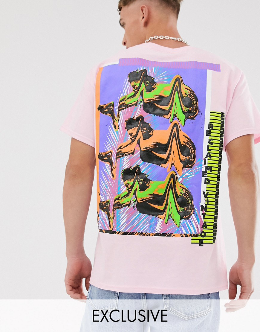Reclaimed Vintage oversized t-shirt with trippy male print