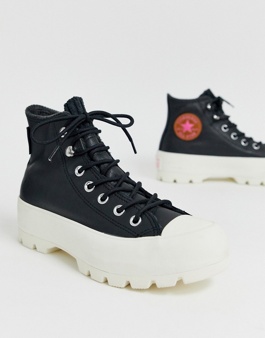 Converse Black Leather Goretex Hiker Hi Sneakers