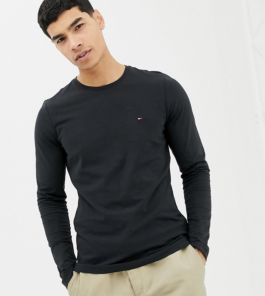 Tommy Hilfiger icon flag logo long sleeve top in black Exclusive at ASOS
