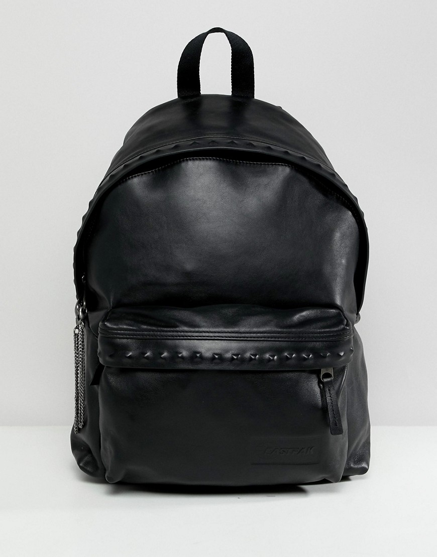 Eastpak Padded Pak'R in Leather with Studs 24L - Black