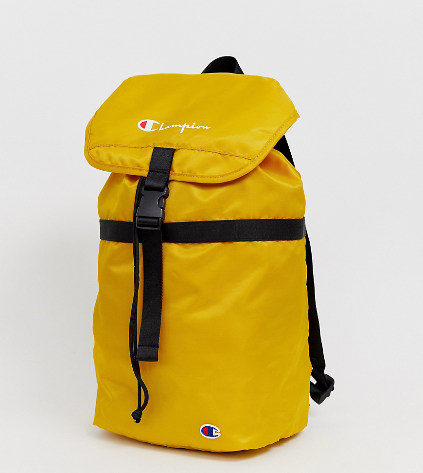 Champion fold top backpack in mustard