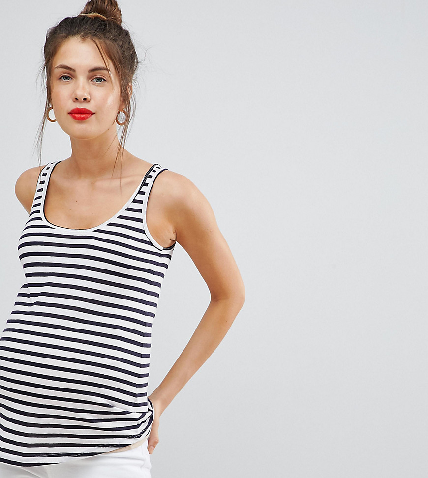 New Look Maternity Stripe Vest - Blue pattern