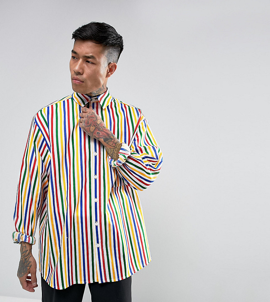 Reclaimed Vintage Inspired Oversized Shirt In Stripe - Multi