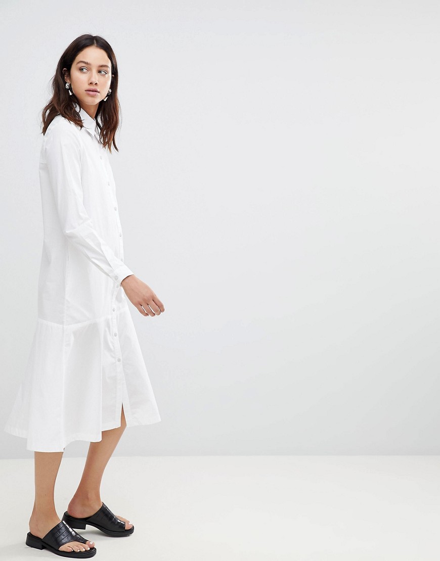 Kowtow Monologue Organic Cotton Midaxi Shirt Dress - White