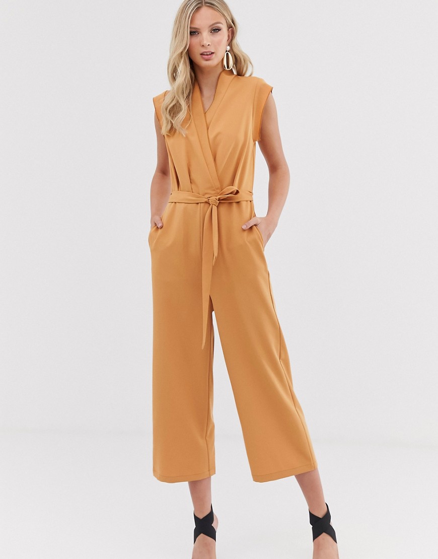 Y.A.S wrap sleevless cropped jumpsuit