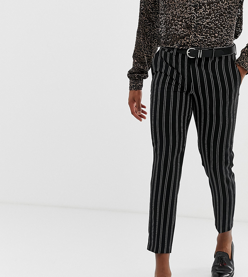Heart & Dagger skinny crop smart trousers in monochrome stripe