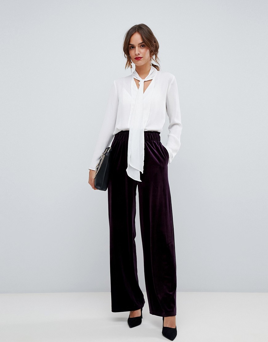 Y.A.S high waisted velvet cropped trouser