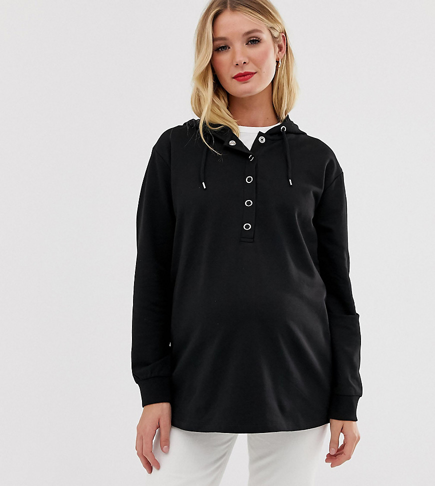 ASOS DESIGN Maternity nursing hoodie with front poppers