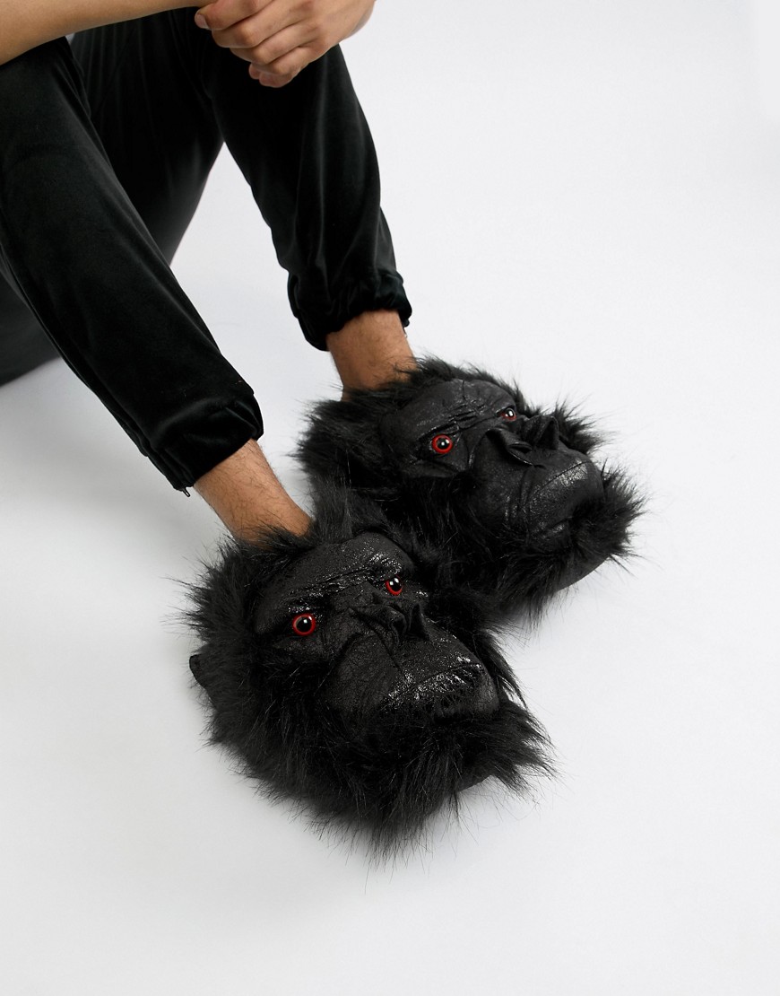 Loungeable gorilla slippers in faux leather